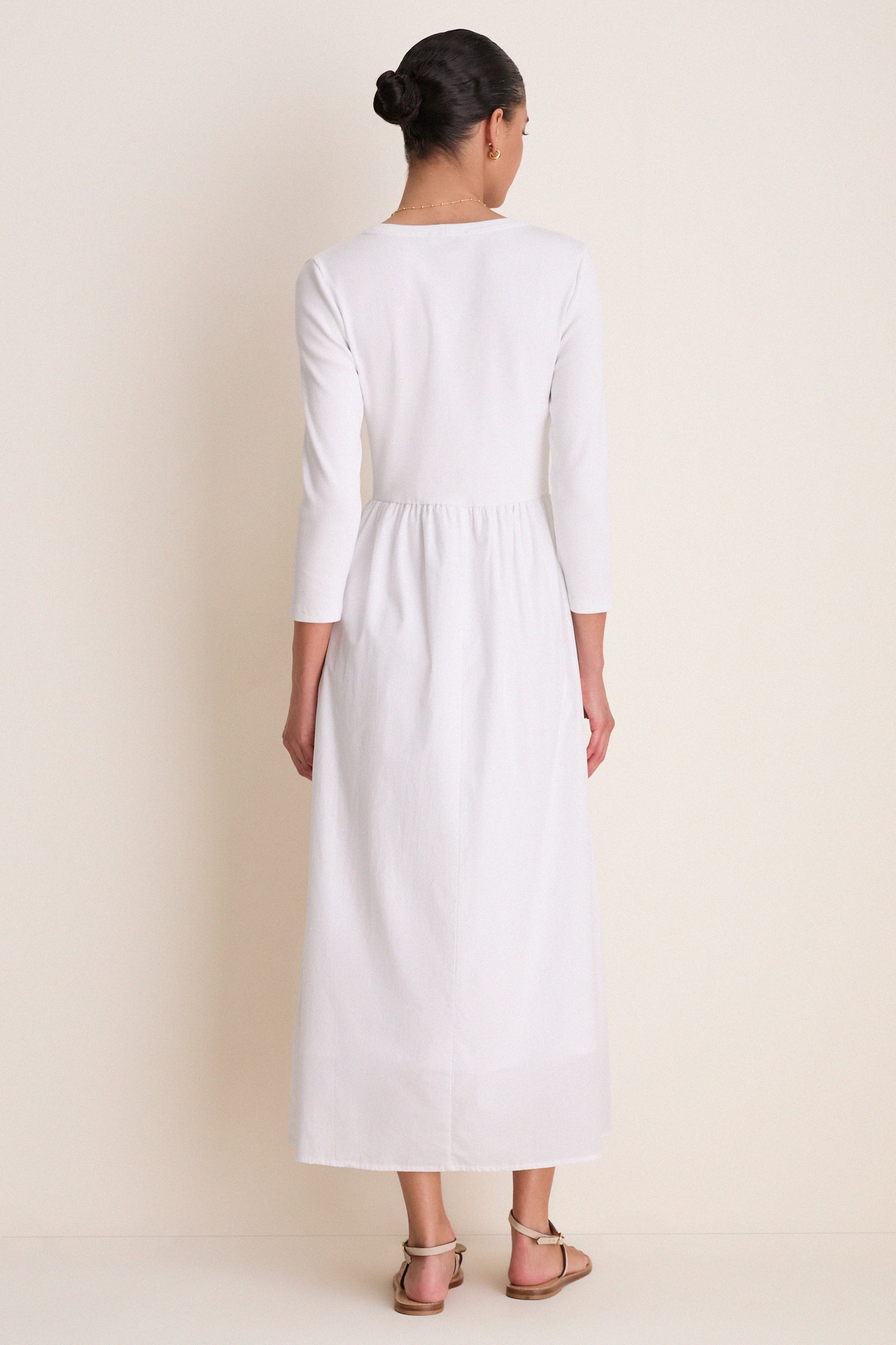 White Mixed Media Lizzie Dress