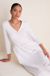 White Mixed Media Lizzie Dress