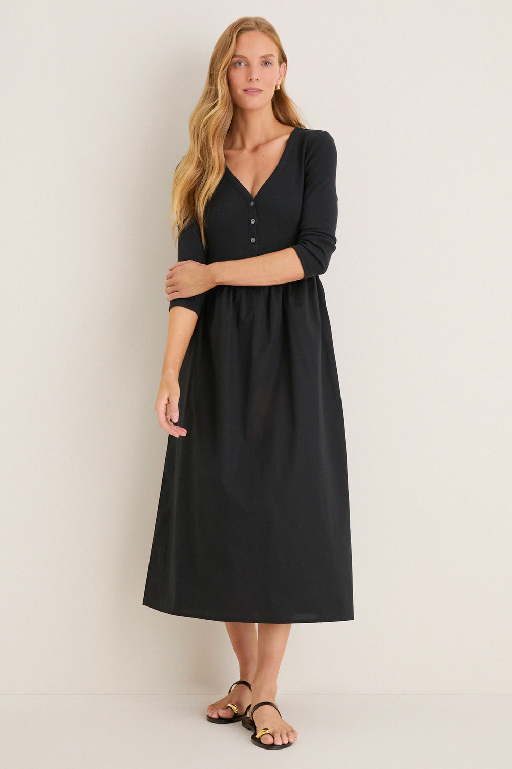 Tuckernuck Black Mixed Media Lizzie Dress Black / XXS Tuckernuck Black Mixed Media Lizzie Dress Black / XXS