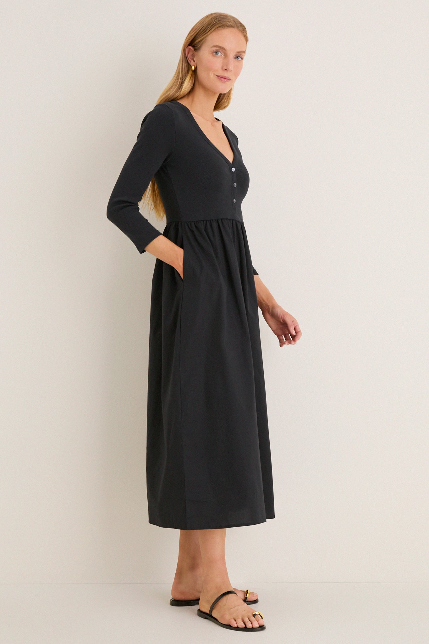 Black Mixed Media Lizzie Dress