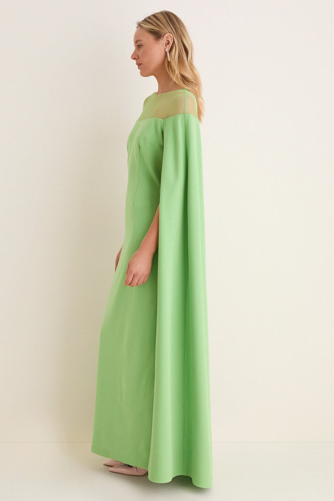 Pistachio Estelle Cape Maxi Dress