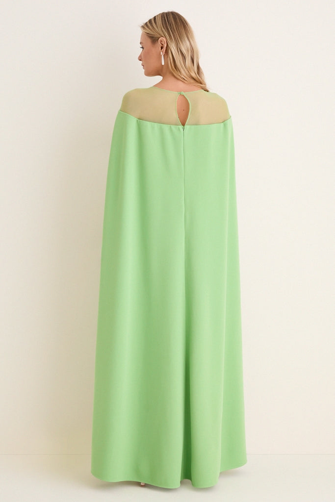 Pistachio Estelle Cape Maxi Dress