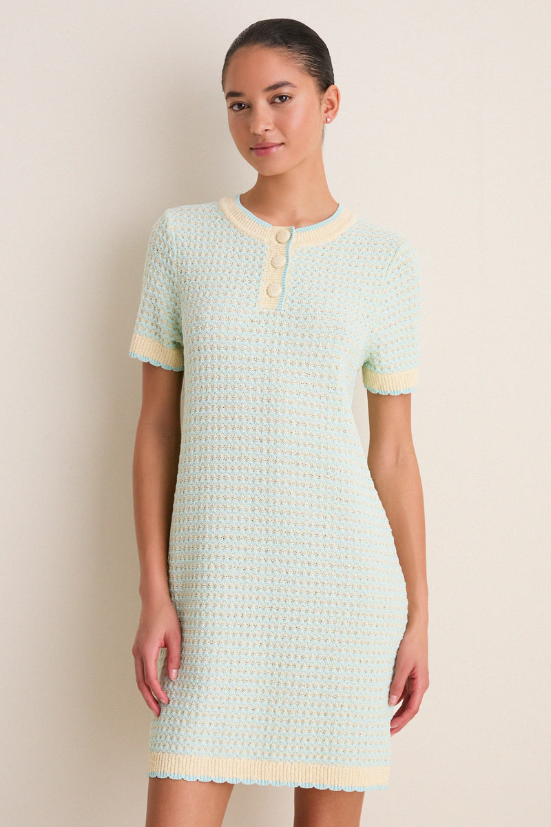 Mint Knit Short Sleeve Francine Shift Dress