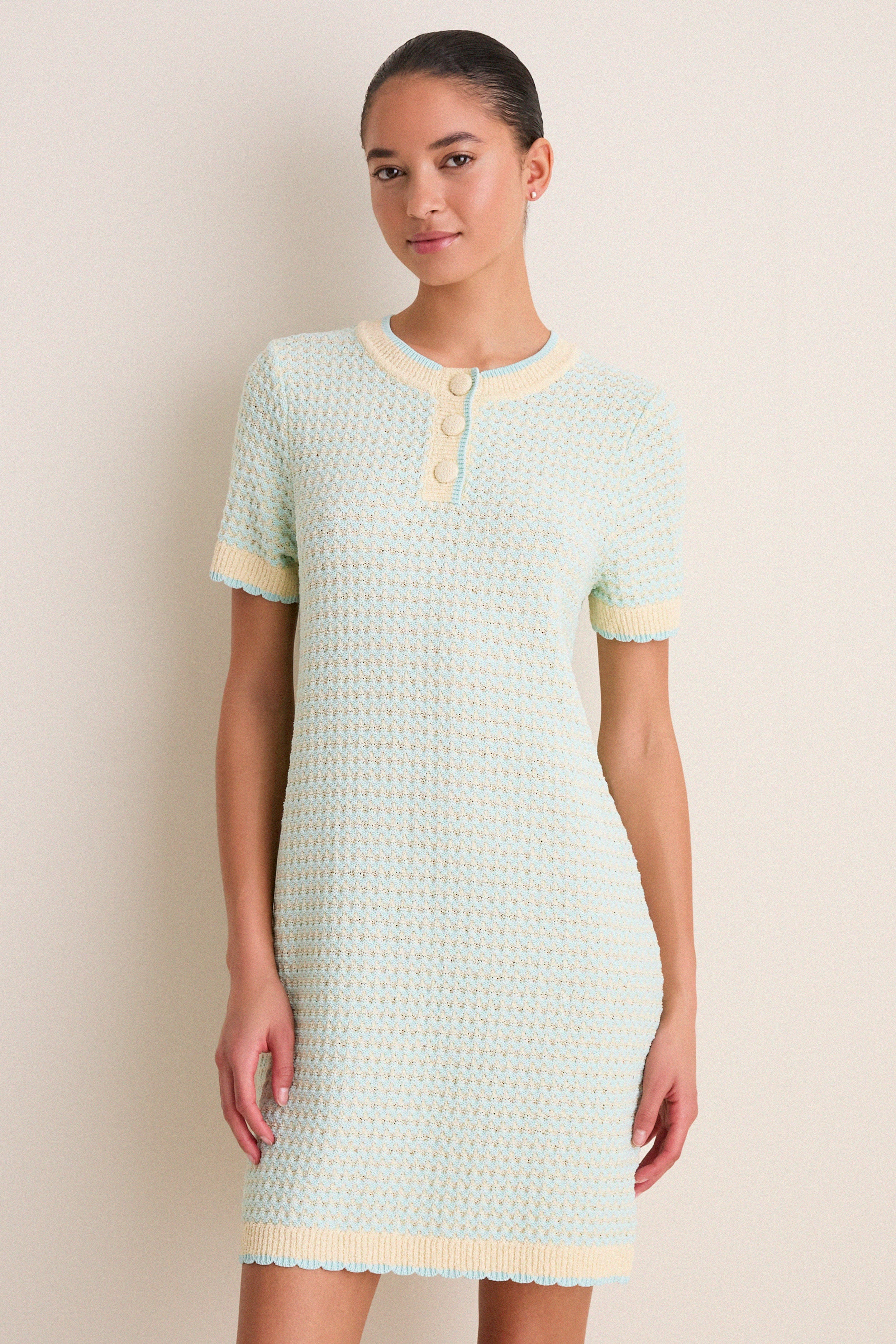 Mint Knit Short Sleeve Francine Shift Dress Tuckernuck Mint / XS