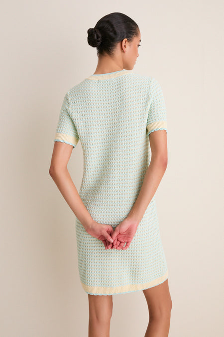 Mint Knit Short Sleeve Francine Shift Dress