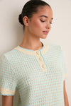 Mint Knit Short Sleeve Francine Shift Dress