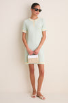 Mint Knit Short Sleeve Francine Shift Dress