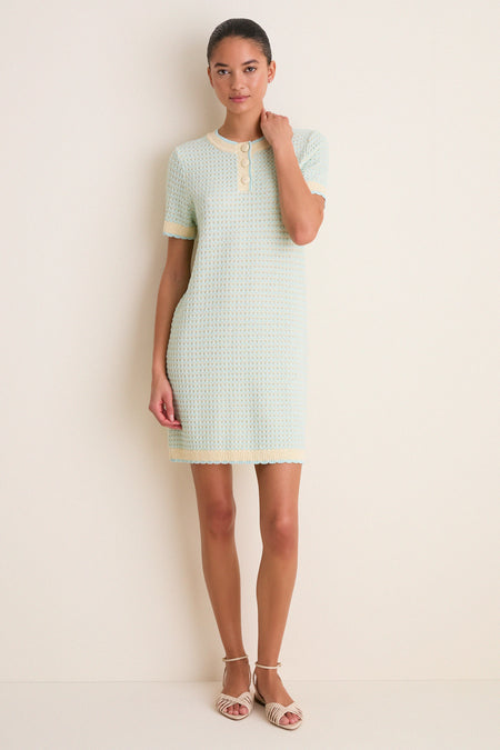 Mint Knit Short Sleeve Francine Shift Dress