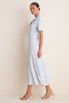 Light Blue and Ivory Knit Maude Polo Dress