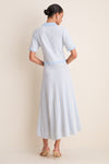 Light Blue and Ivory Knit Maude Polo Dress
