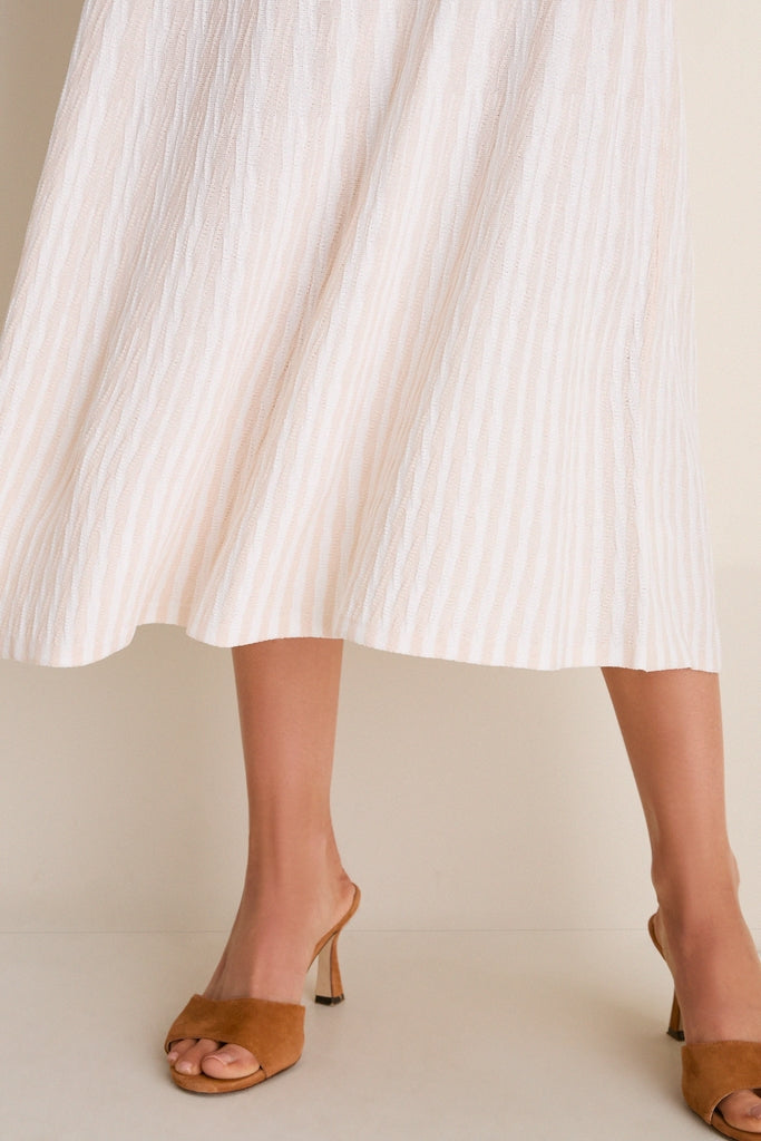 Blush and Ivory Knit Maude Polo Dress