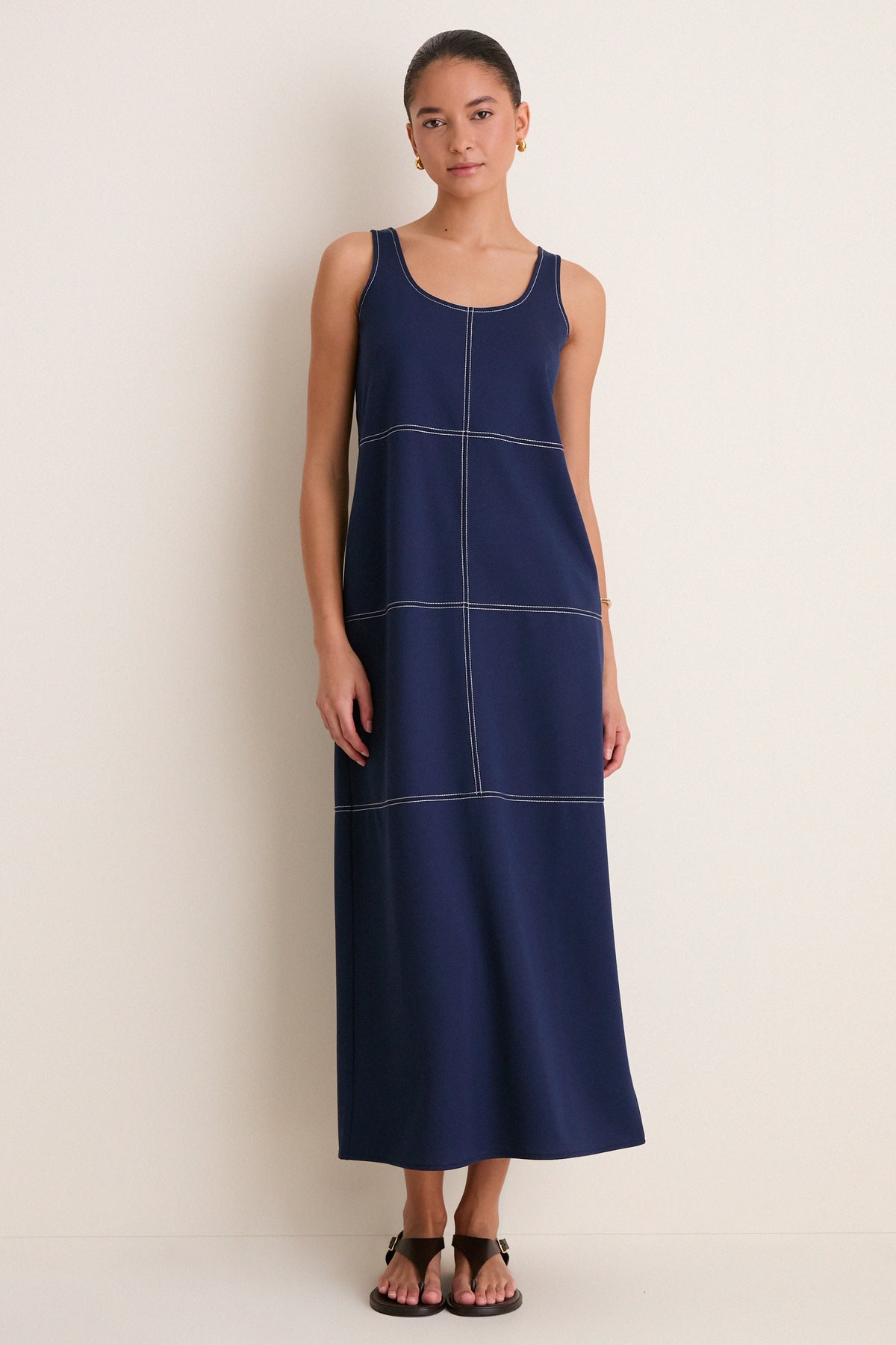 Navy Ponte Violette Column Dress
