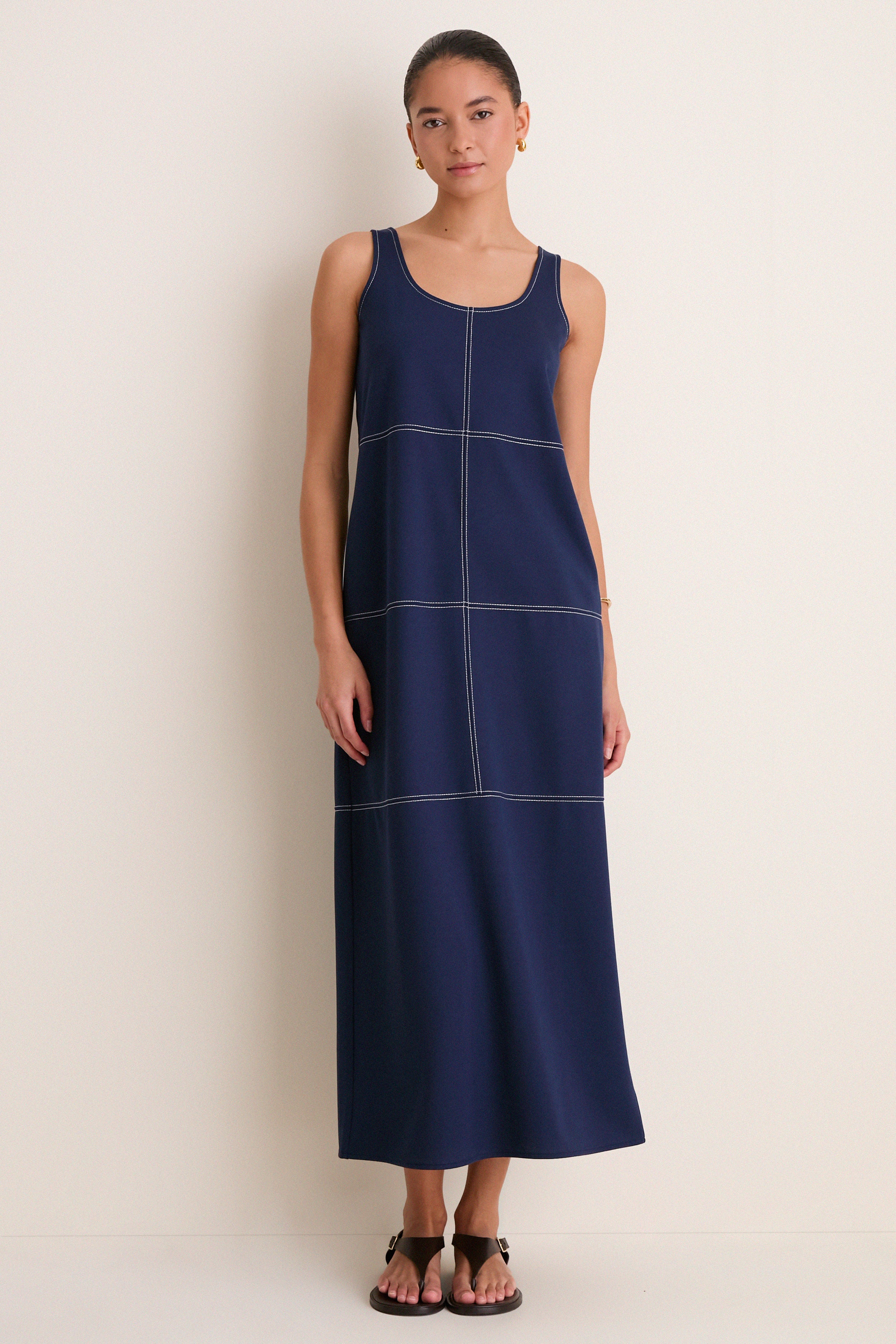 Navy Ponte Violette Column Dress
