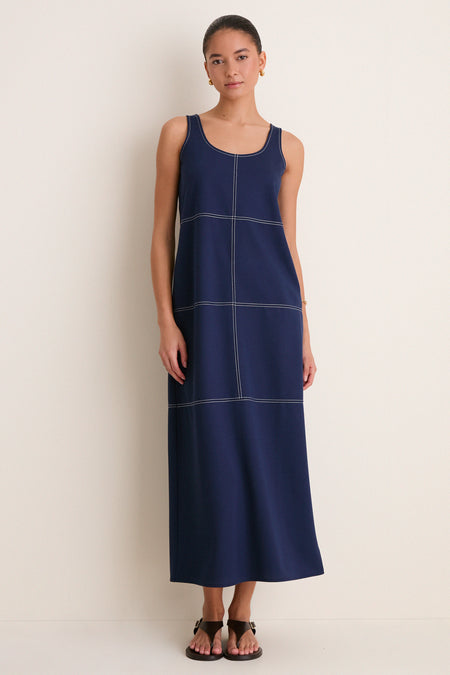 Navy Ponte Violette Column Dress