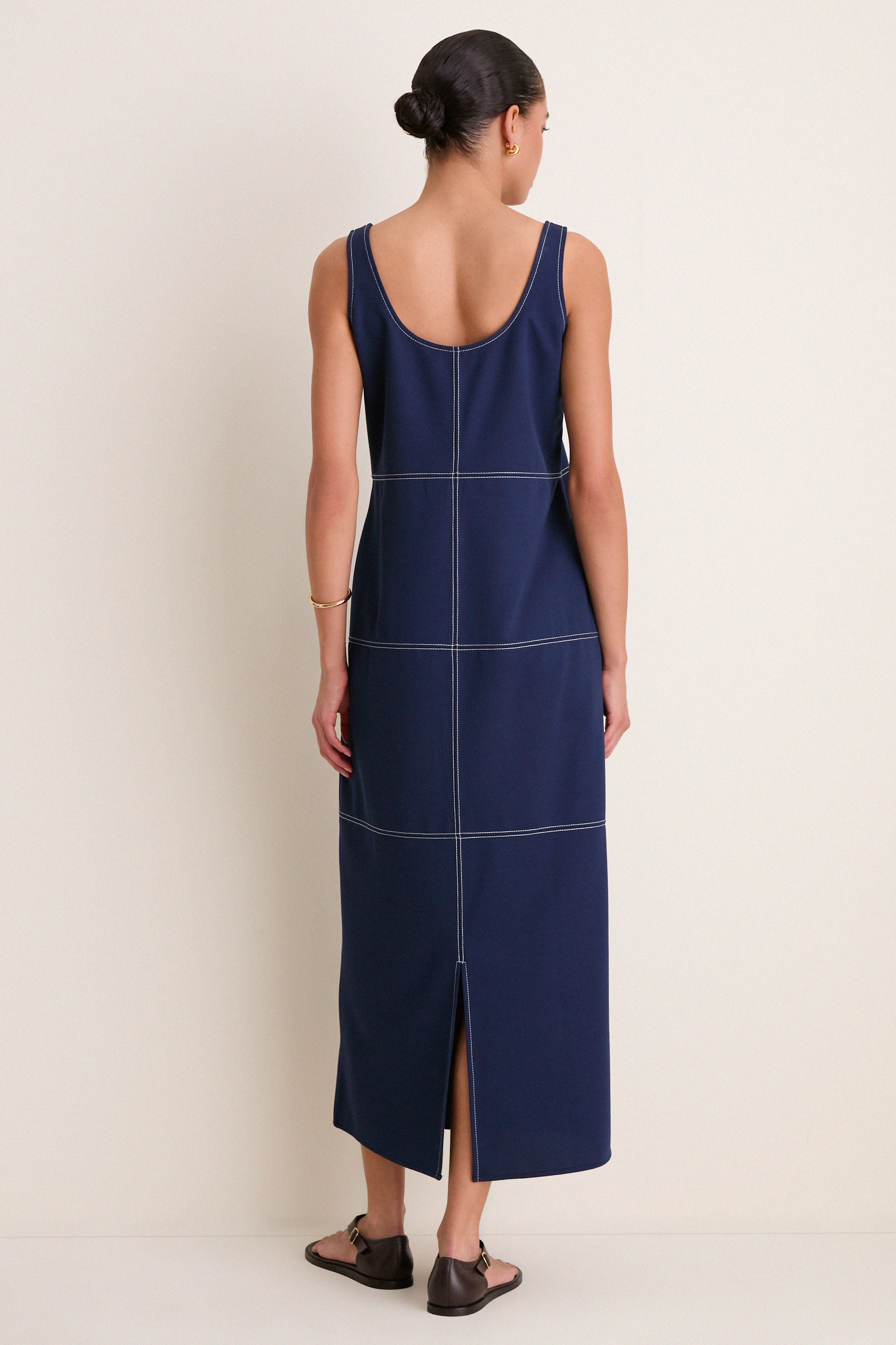 Navy Ponte Violette Column Dress