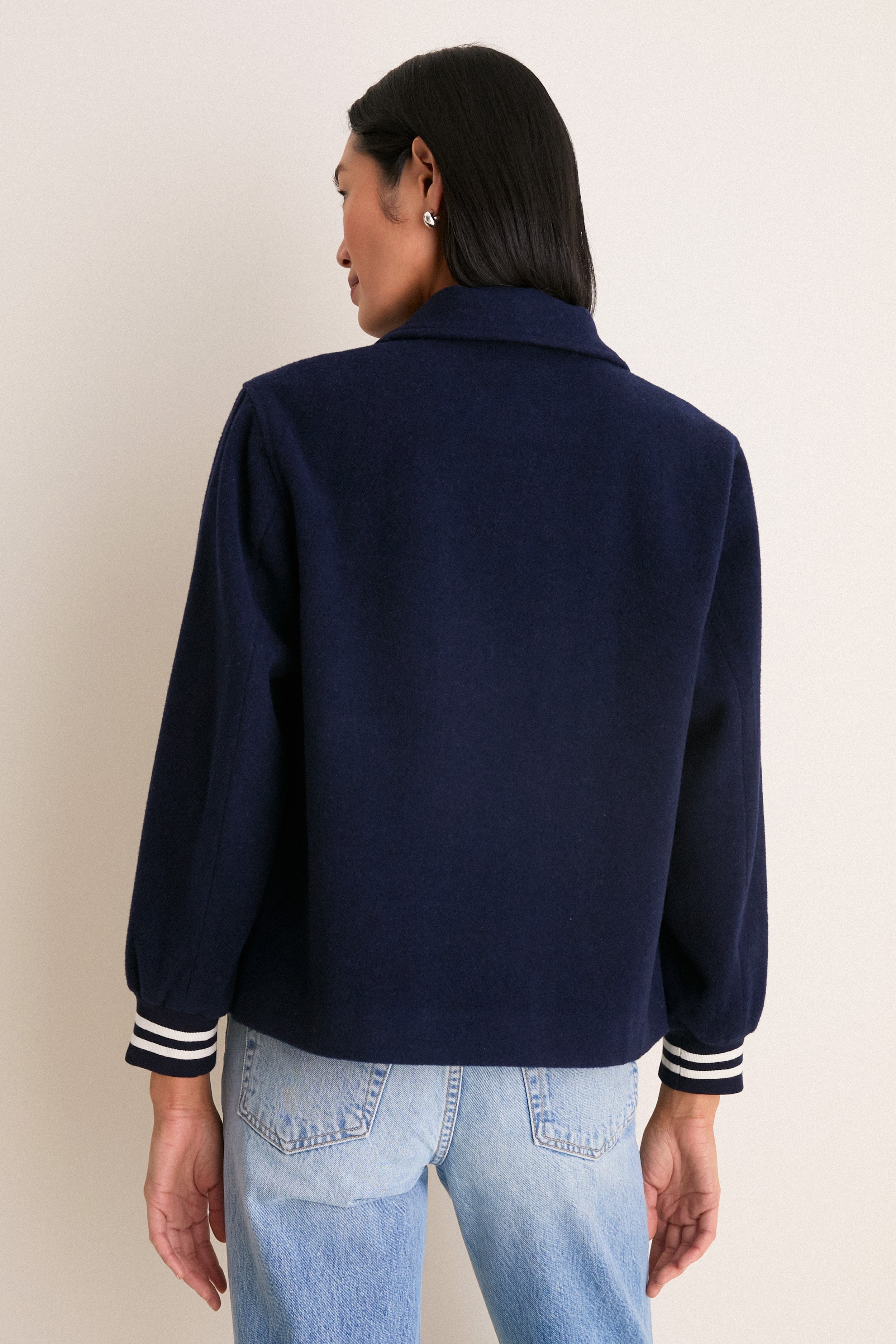 Navy Wool Varsity Verve Jacket
