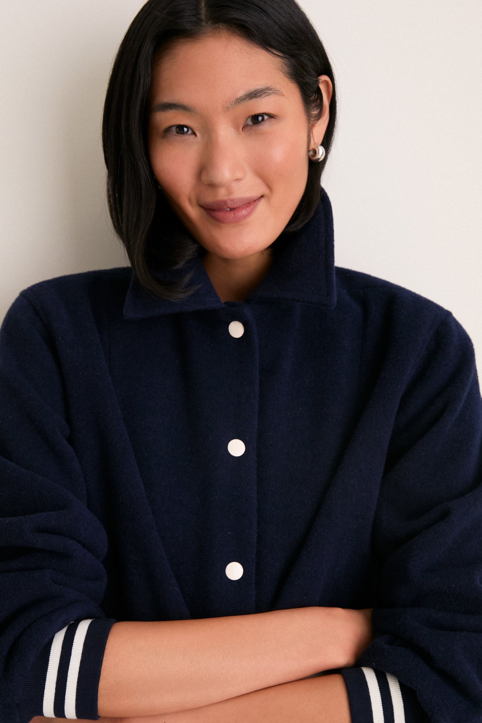 Navy Wool Varsity Verve Jacket