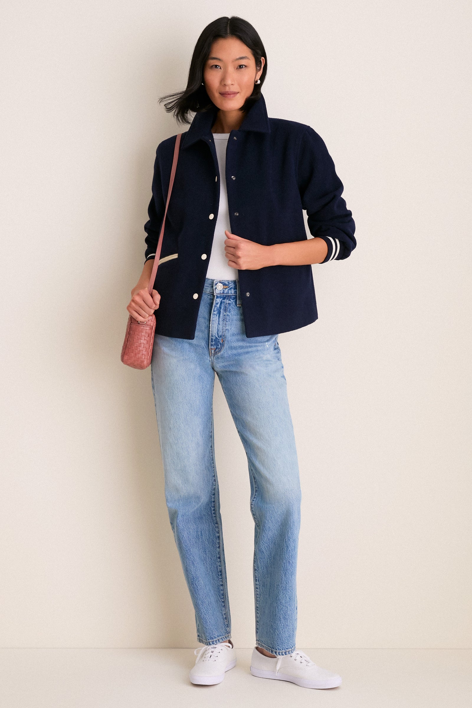 Navy Wool Varsity Verve Jacket