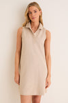 Sandstone Pique Margaret Polo Dress