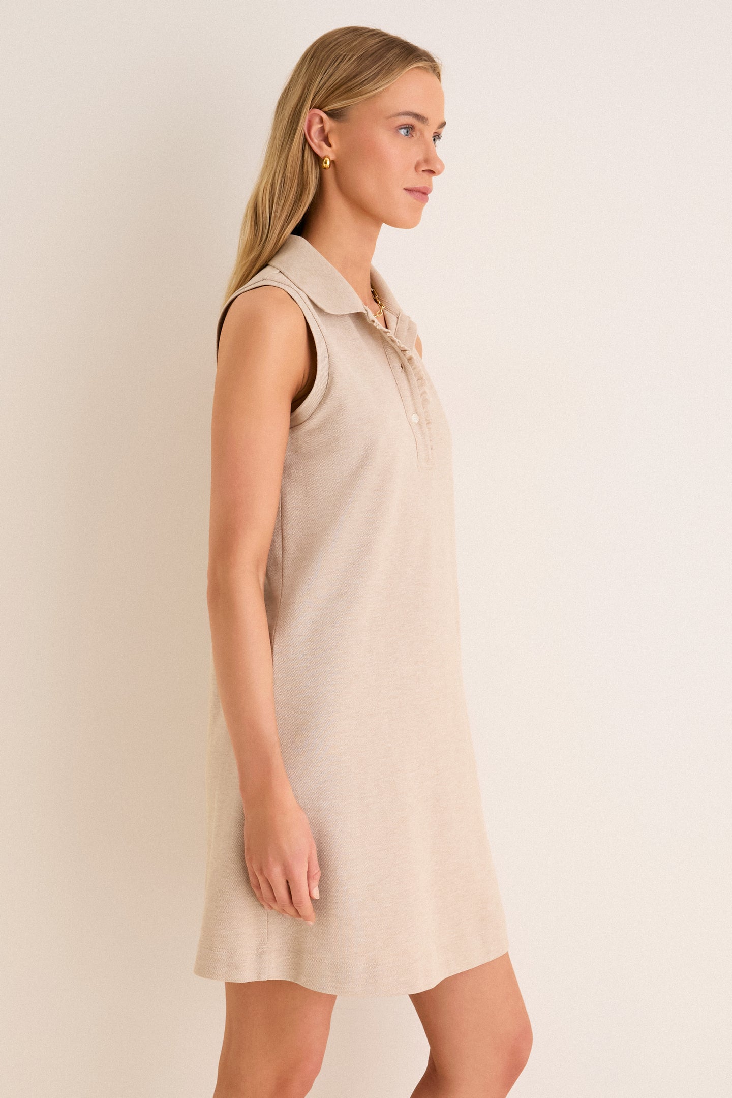 Sandstone Pique Margaret Polo Dress