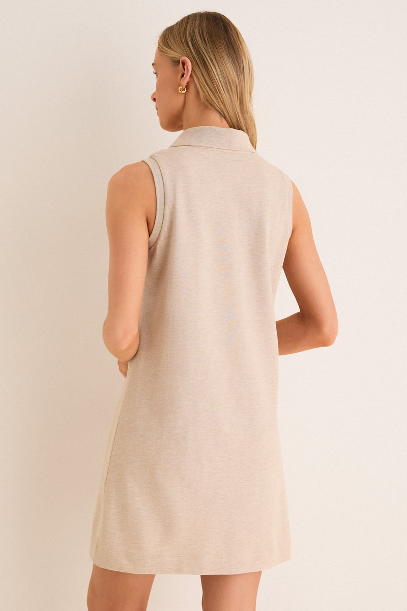 Sandstone Pique Margaret Polo Dress