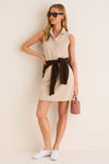 Sandstone Pique Margaret Polo Dress