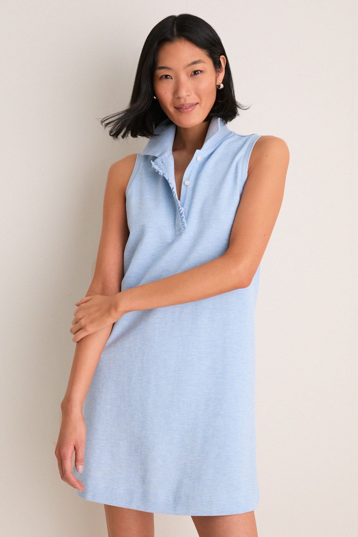 Tuckernuck Light Blue Pique Margaret Polo Dress Light Blue / XXXL