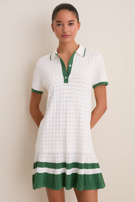 White May Sweater Polo Dress