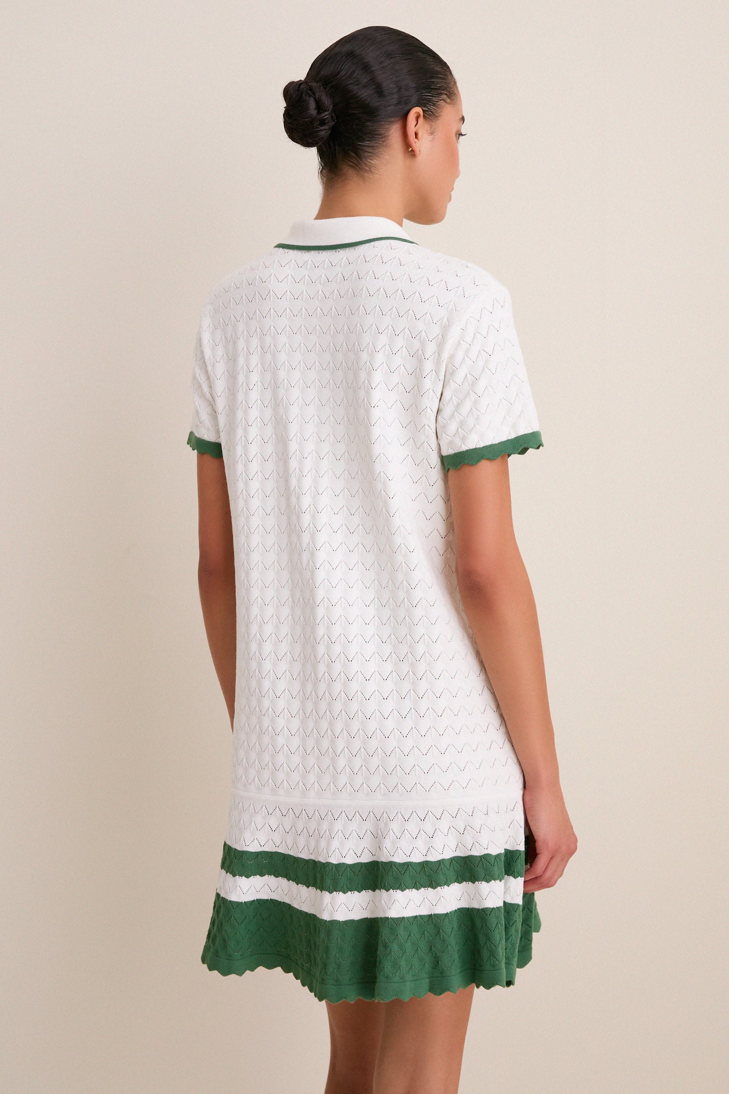 White May Sweater Polo Dress