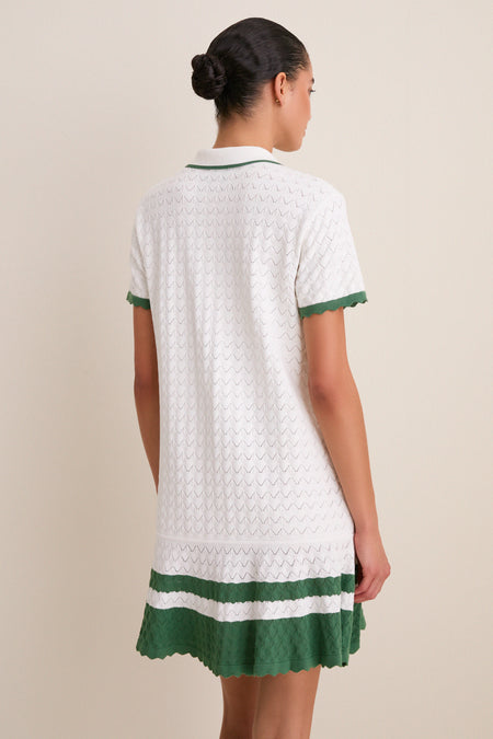 White May Sweater Polo Dress
