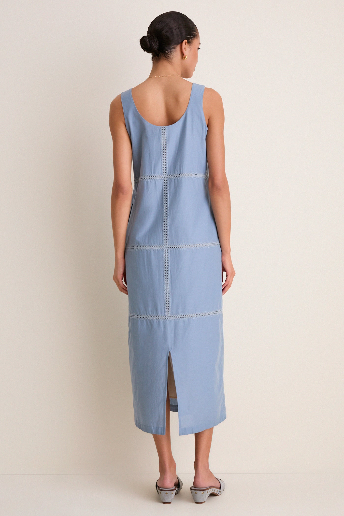 Maison Blue Eyelet Violette Column Dress