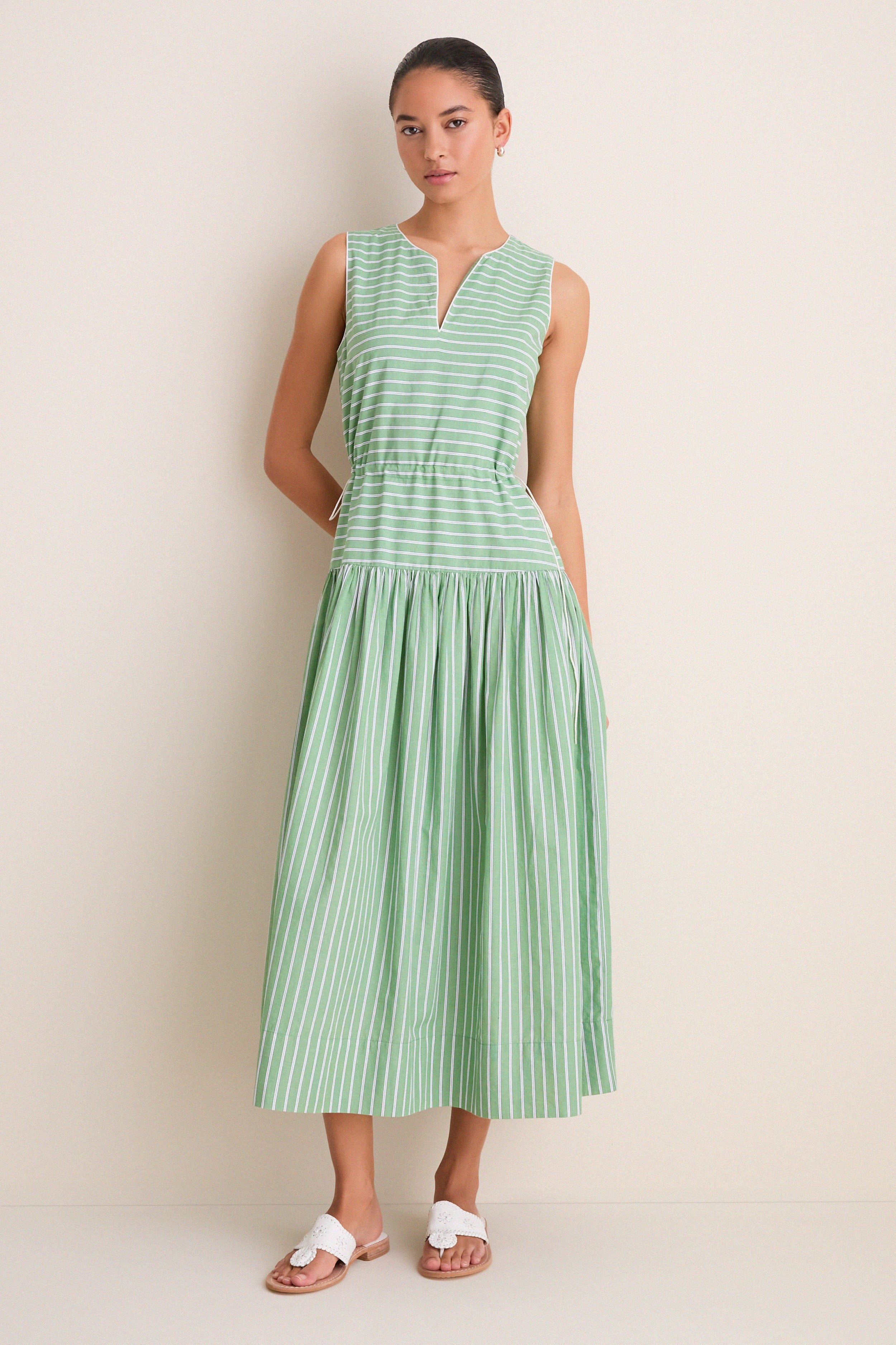 その他 ~ Chalotte + Green Hand-made Dress ~ Green Stripe Charlotte Dress | Tuckernuck