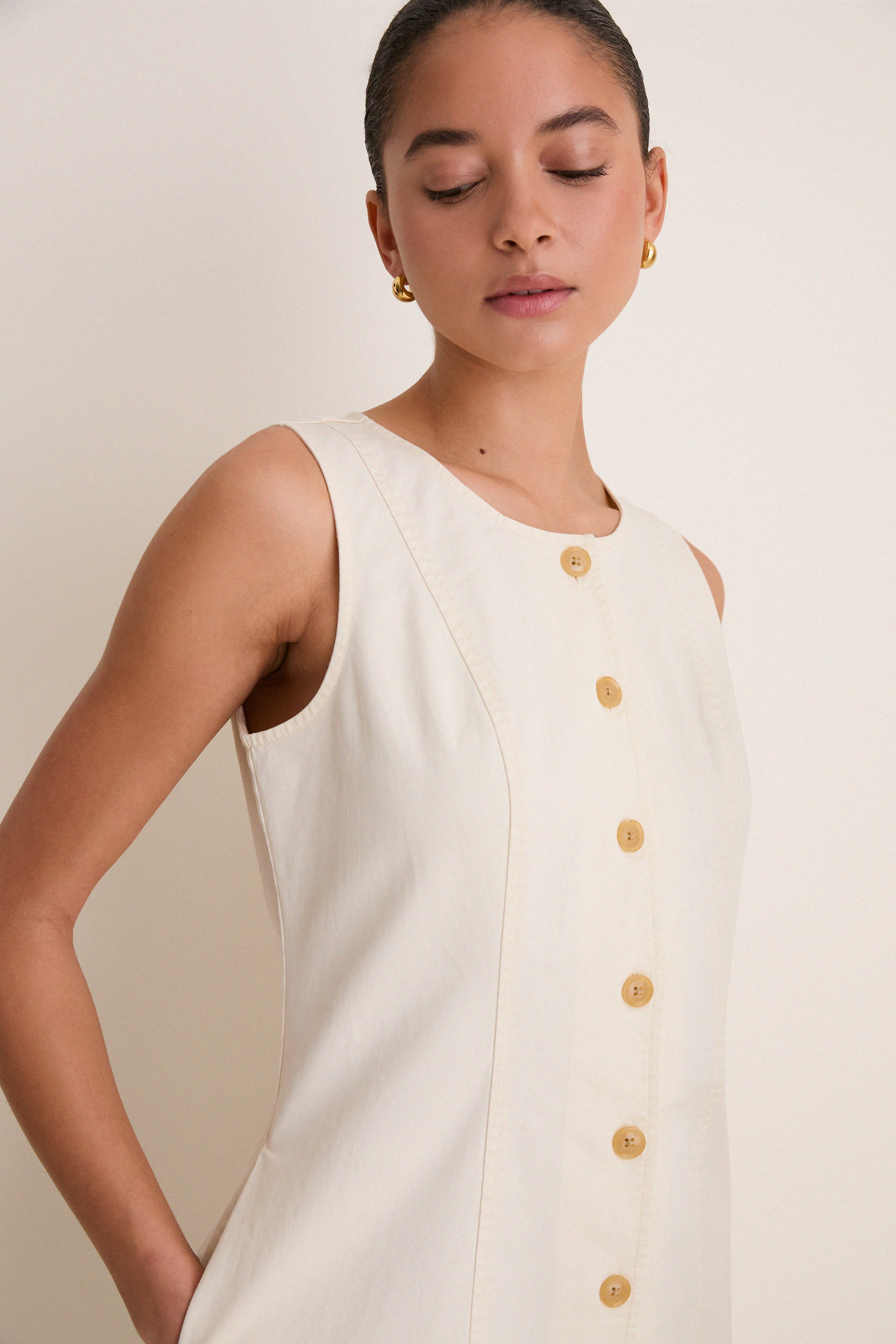 Stone Chino Rhoda Mini Dress