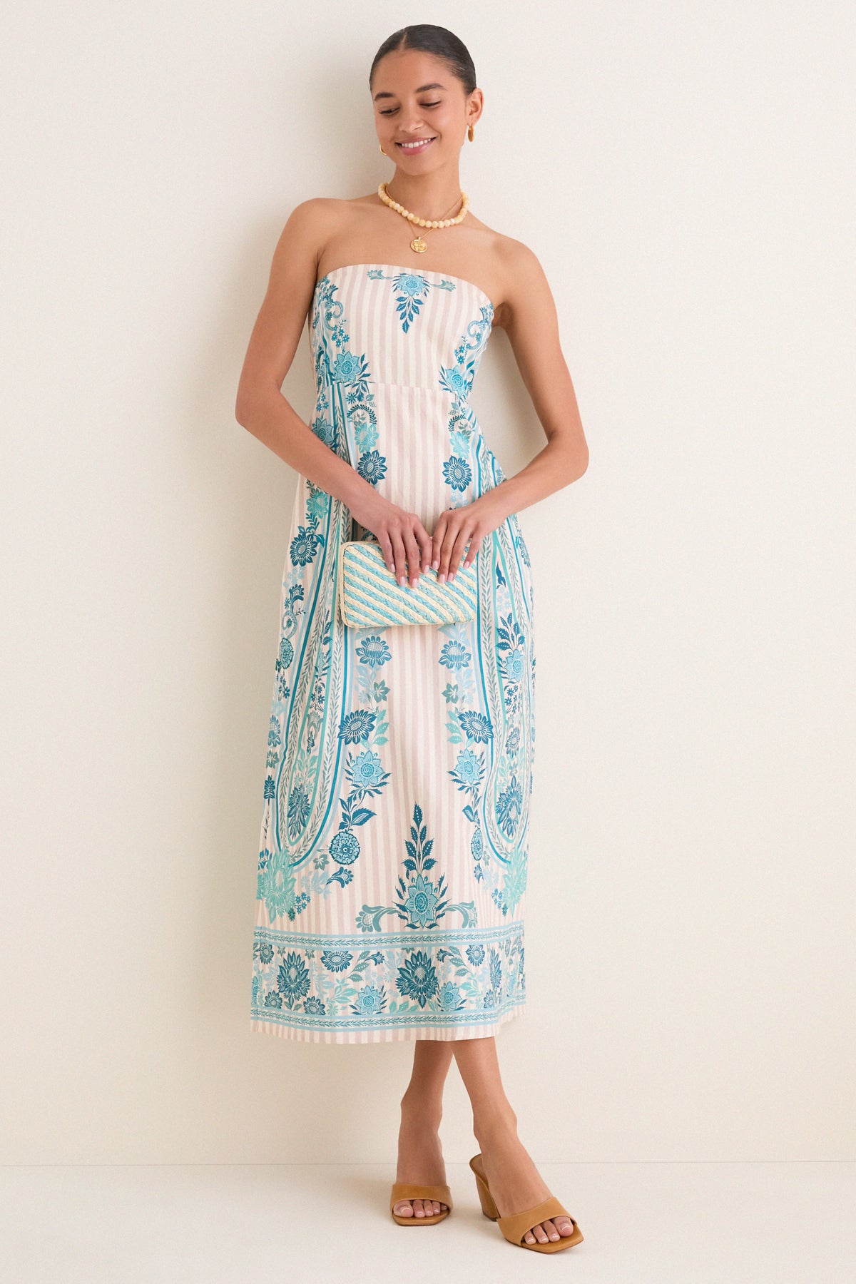 Kayu Blue and Natural Carmen Clutch Blue and Natural / OS