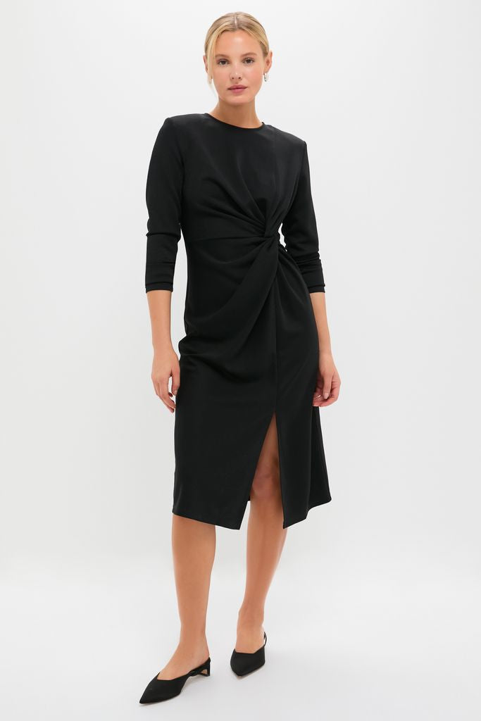 jersey draped dress Jersey Draped Gown in Black Black main image 1