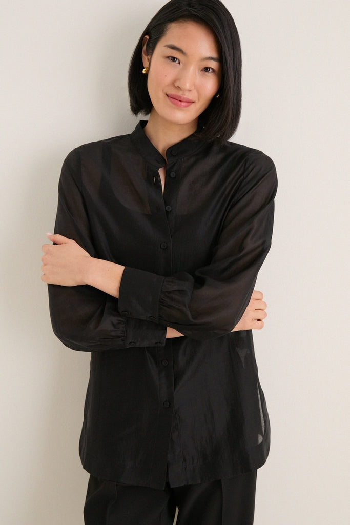 Black Sheer Organza Camelot Tunic