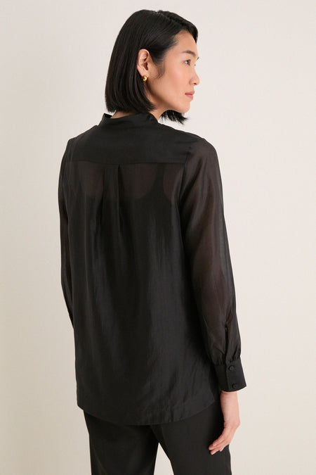 Black Sheer Organza Camelot Tunic
