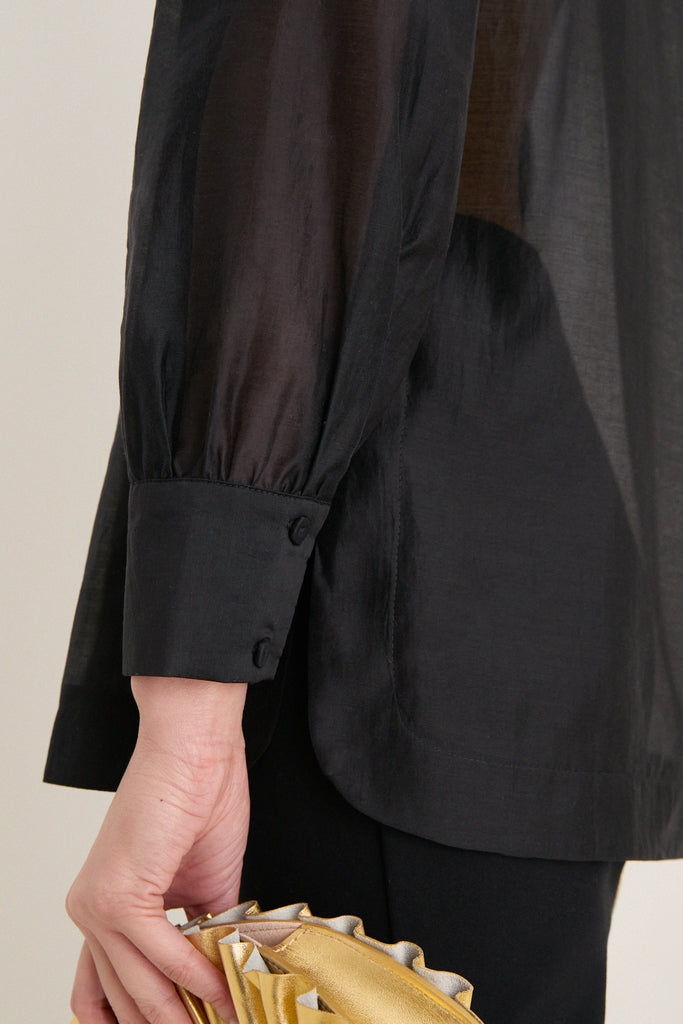 Black Sheer Organza Camelot Tunic