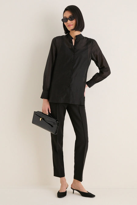 Black Sheer Organza Camelot Tunic