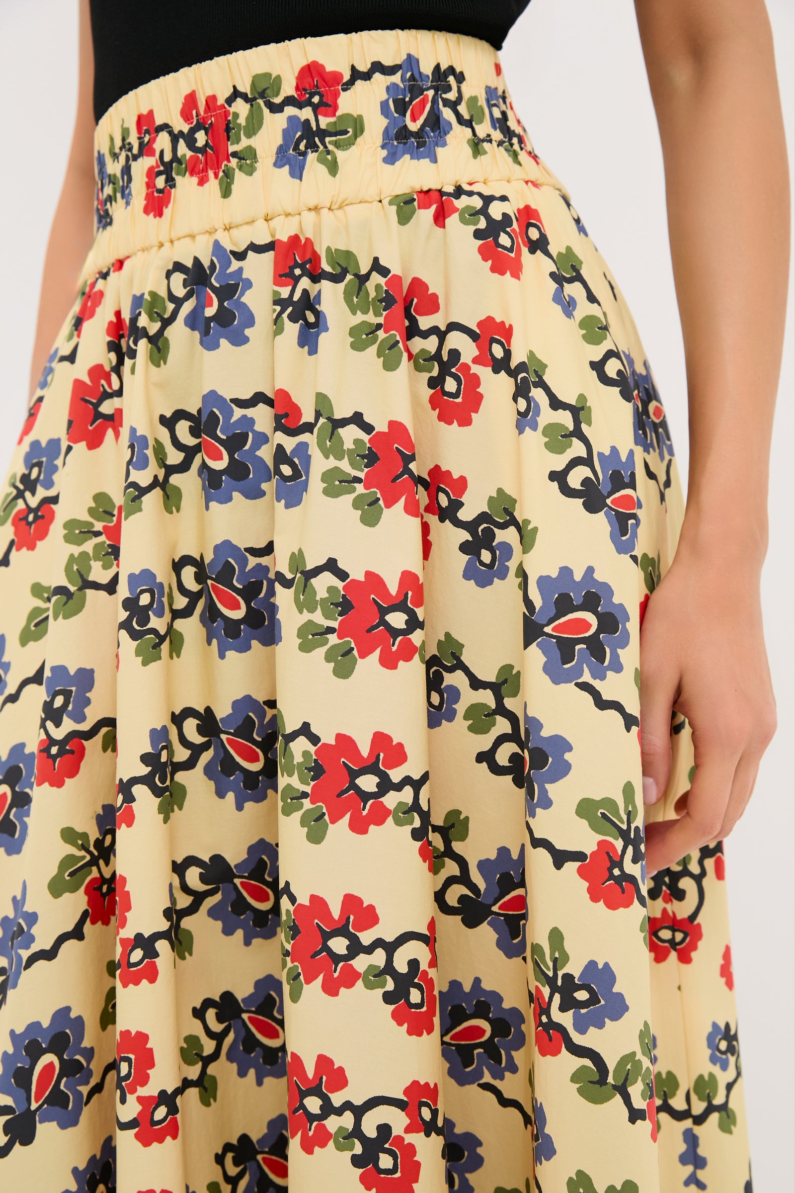 Victory Garden Floral Stripe Myrtle Maxi Skirt