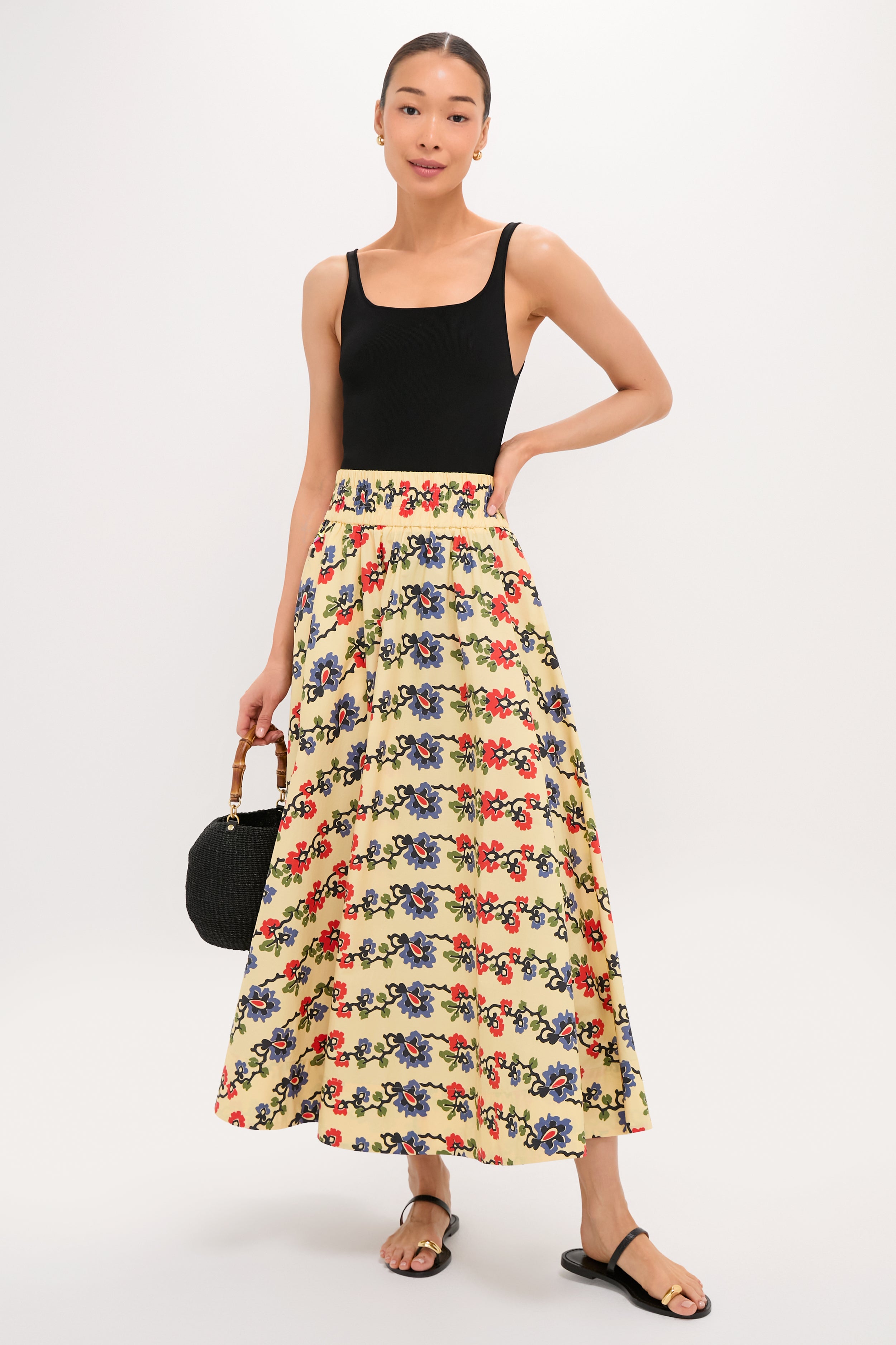 Victory Garden Floral Stripe Myrtle Maxi Skirt | Tuckernuck