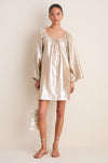 Gold Metallic Claudine Mini Dress