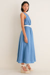 Provincial Blue Rope Belt Leonie Dress