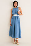 Provincial Blue Rope Belt Leonie Dress