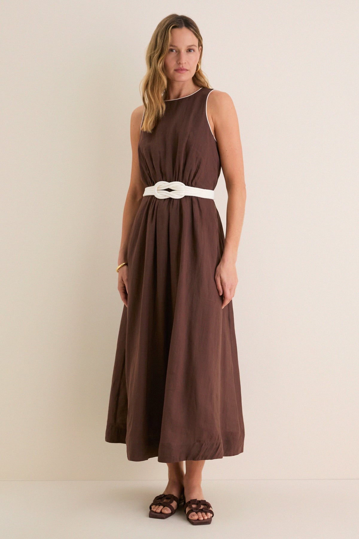 Chestnut Rope Belt Leonie Dress