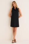 Black Pique Margaret Polo Dress
