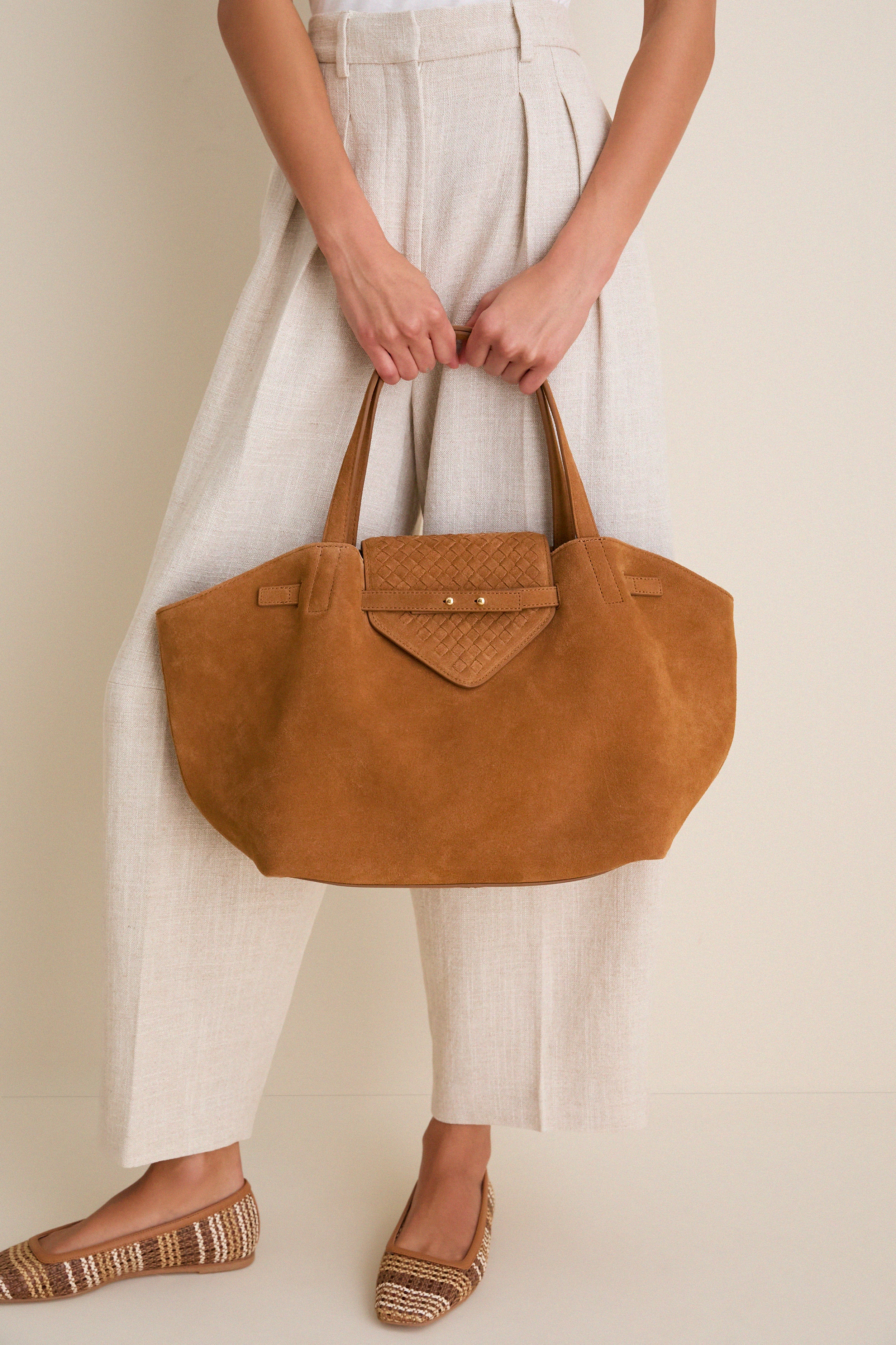 Camel Suede Blaine Tote