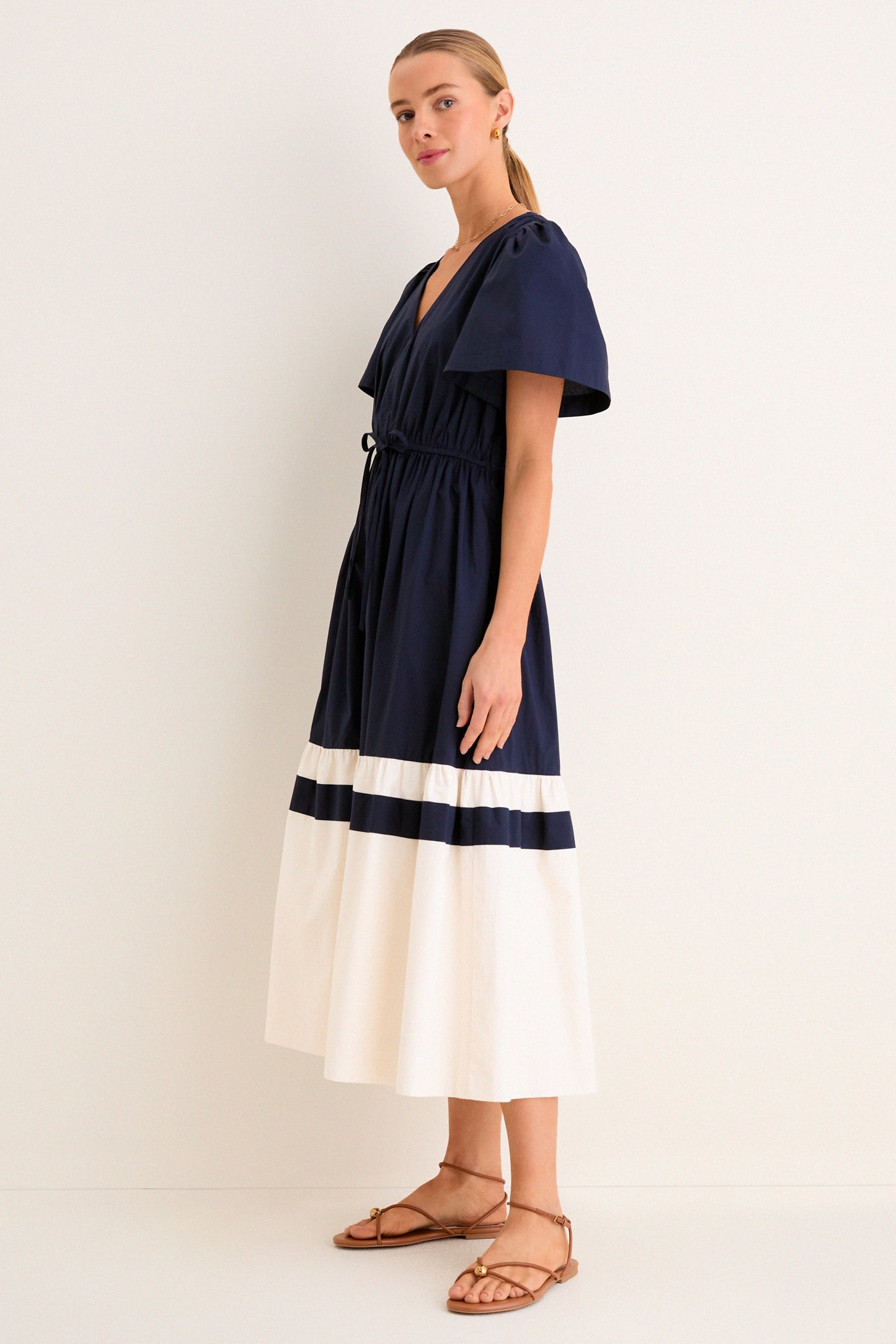 Tuckernuck Navy and Cream Mitchell Dress Navy and Cream / XS
