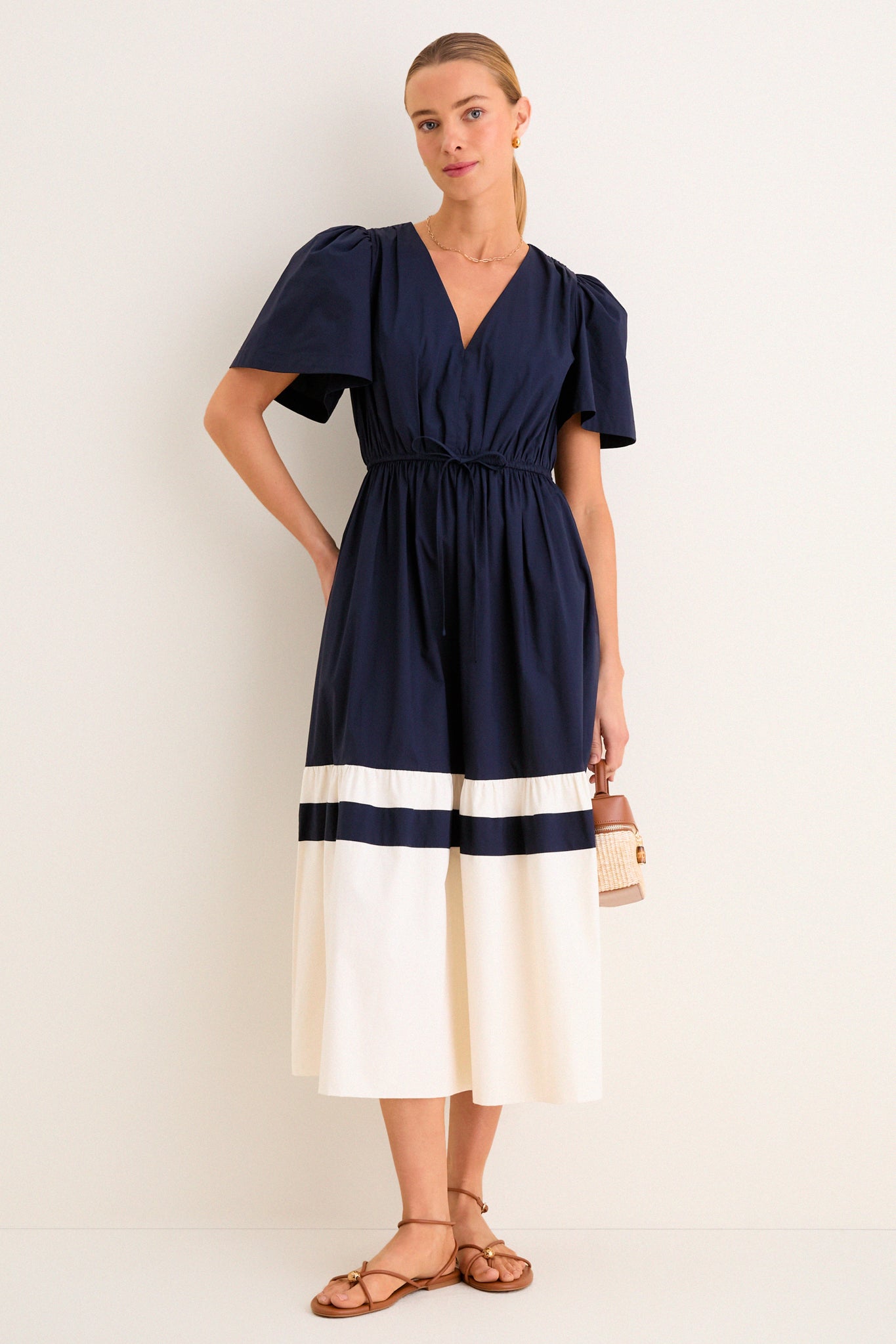 Navy and Cream Mitchell Dress