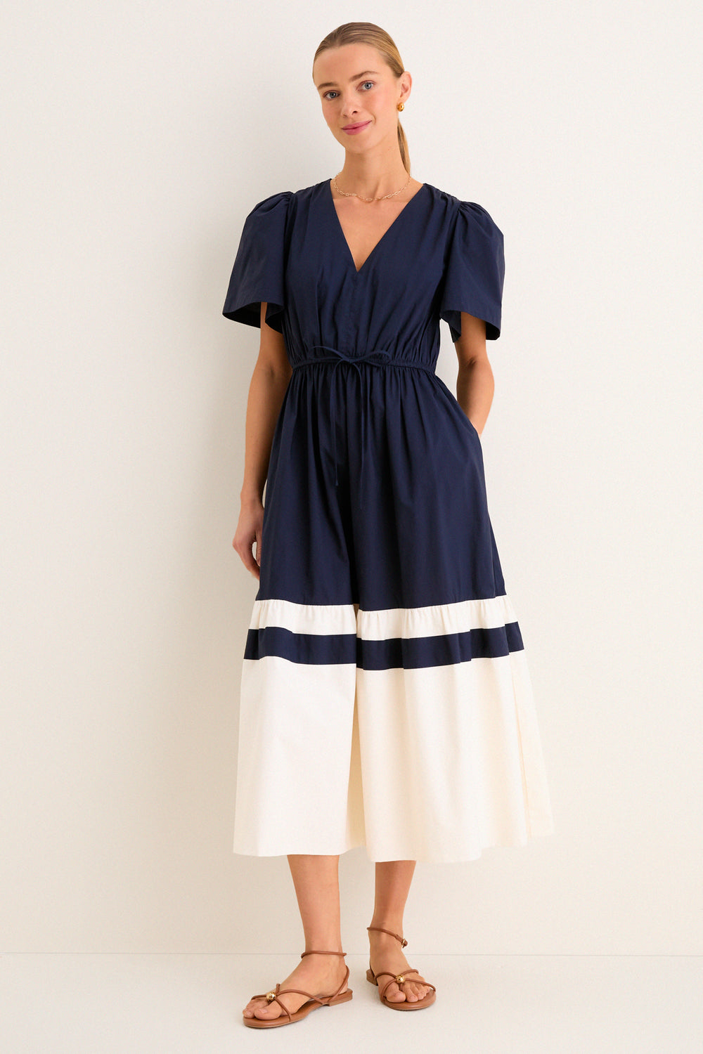 Navy and Cream Mitchell Dress